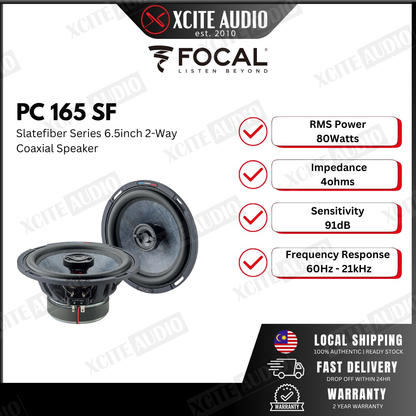 Focal PC165SF 6.5" 2-Way Coaxial Car Speaker SlateFiber Cone