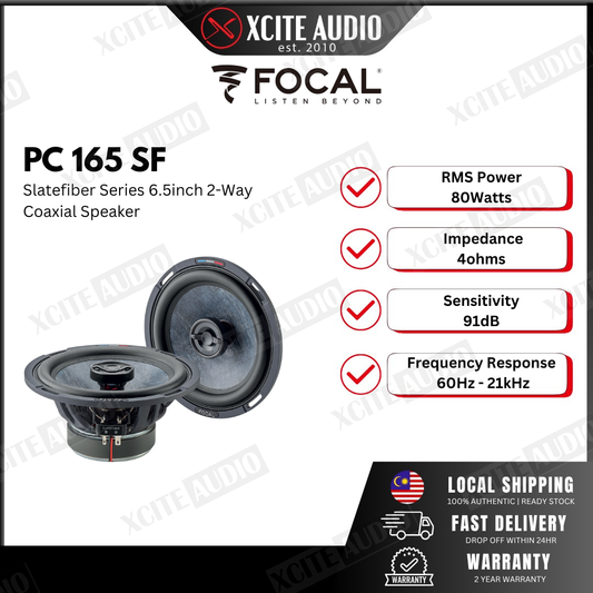 Focal PC165SF 6.5" 2-Way Coaxial Car Speaker SlateFiber Cone