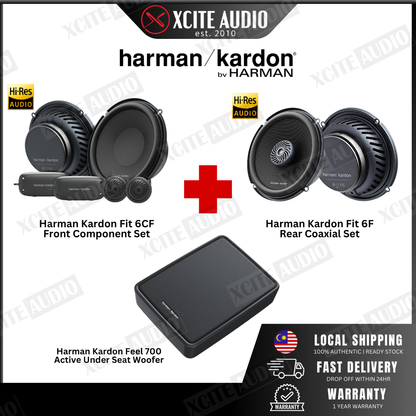 Harman Kardon Fit Series 6.5 Inch Front and Rear + Under Seat Woofer Bundle Package