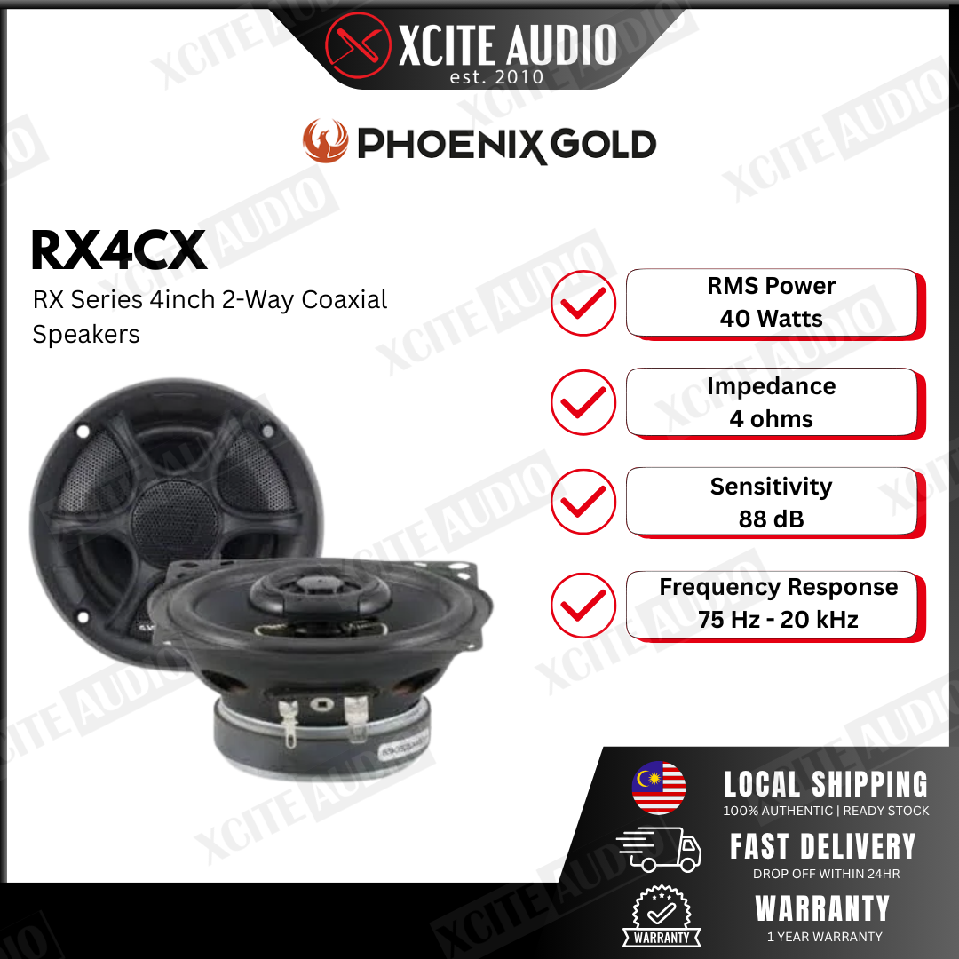 Phoenix Gold RX4CX - 4"inch 2-Way Coaxial Car Speakers