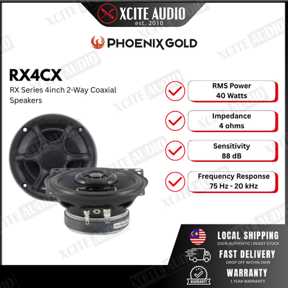 Phoenix Gold RX4CX - 4"inch 2-Way Coaxial Car Speakers