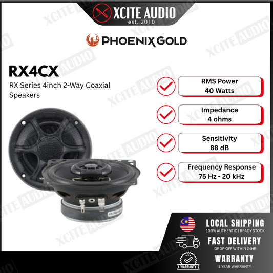 Phoenix Gold RX4CX - 4"inch 2-Way Coaxial Car Speakers