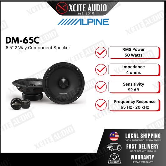 Alpine DM-65C 6.5 Inch 2-Way Component Speakers | 100% Original Alpine | Latest Model 2023