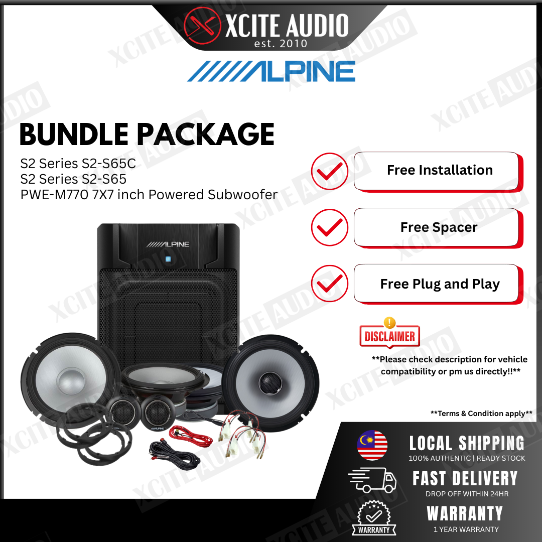 CNY BUNDLE PACKAGE -  Front & Rear Speaker & Active Subwoofer FREE Installation & FOC Speaker Adapter and Socket | Plug & Play