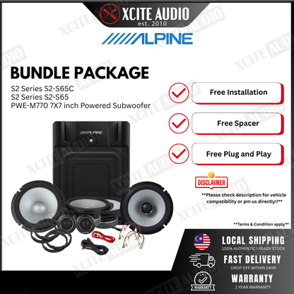 CNY BUNDLE PACKAGE -  Front & Rear Speaker & Active Subwoofer FREE Installation & FOC Speaker Adapter and Socket | Plug & Play