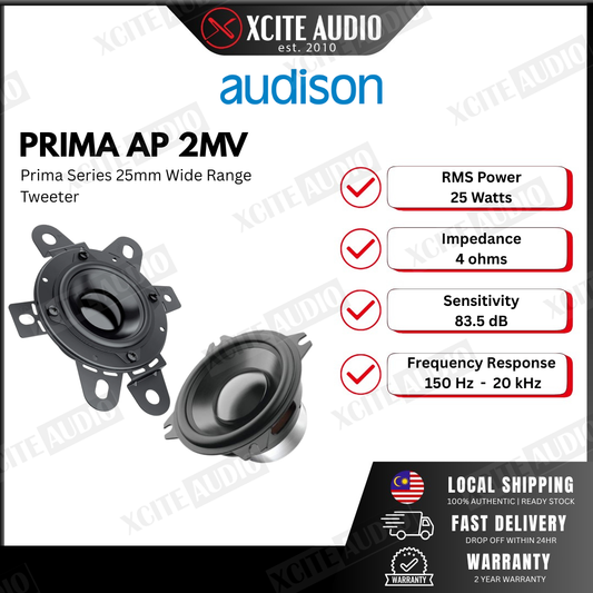 AUDISON AP2 MV - Prima Series 2" Wide Range Car Tweeter/Mid-Range