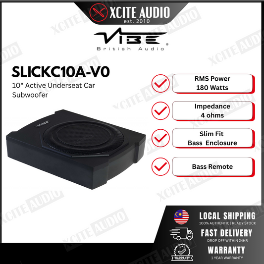 VIBE SLICKC10A-V0 | 180 Watt RMS 10" Active Underseat Car Subwoofer