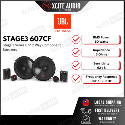 JBL Stage3 607CF 6.5" 2-Way 250Watts Peak Power Component Car Speakers