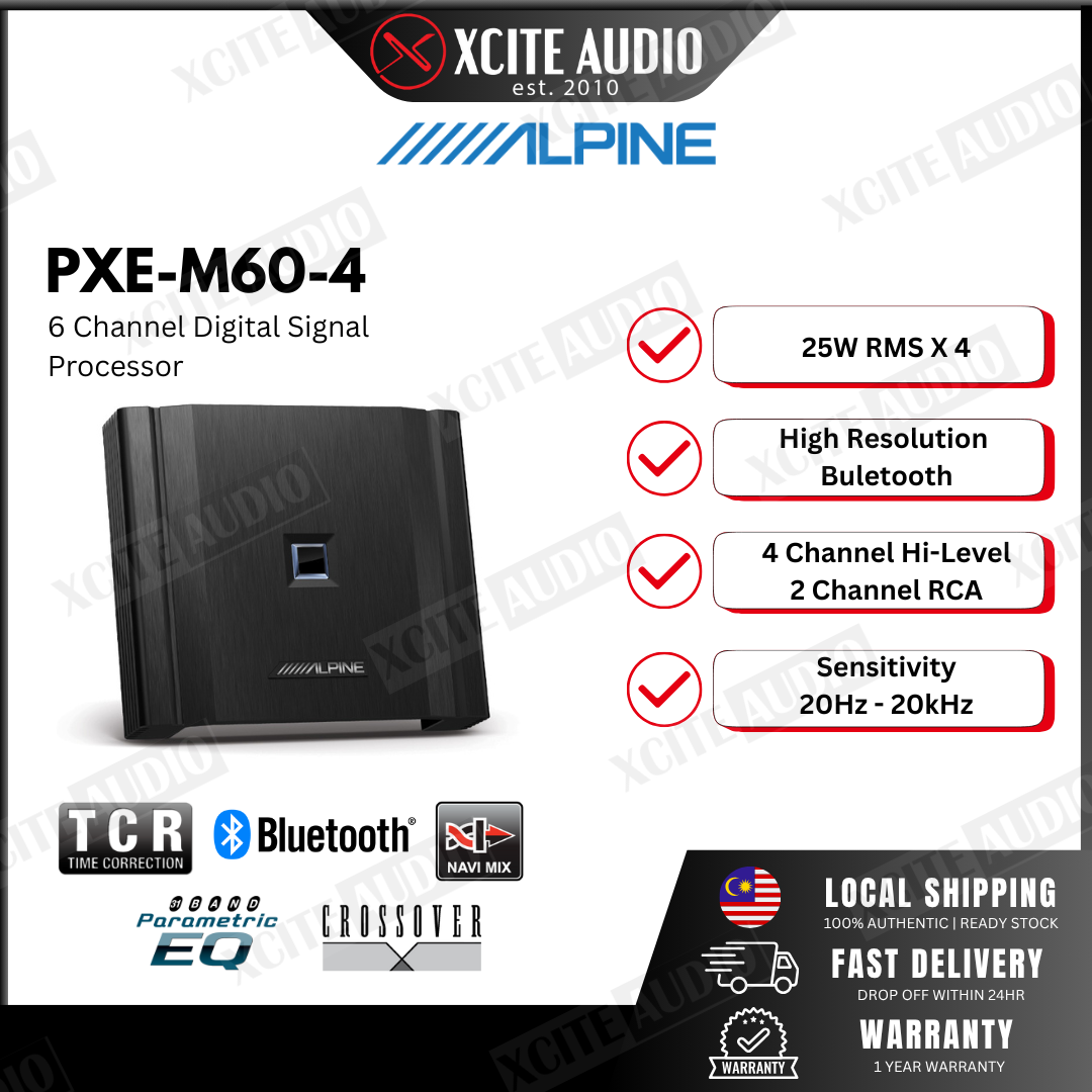 Alpine PXE-M60-4 6-channel DSP Digital Signal Sound Processor | Latest 2023 | New Arrival | 100% Original Alpine