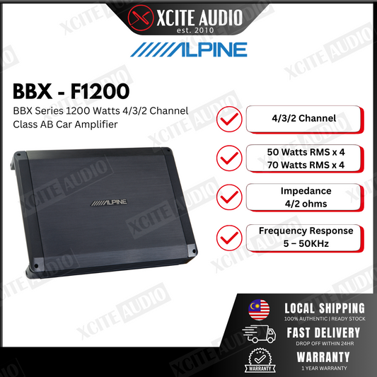 Alpine BBX-F1200 BBX Series 1200 Watts 4/3/2 Channel Class AB Car Amplifier