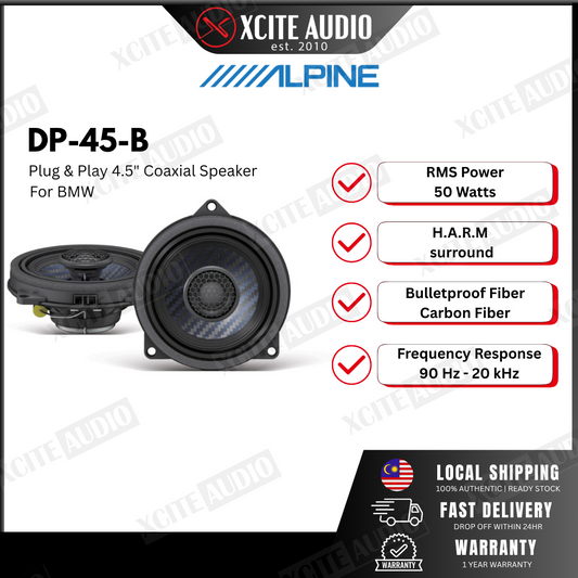 Alpine DP-45-B 4.5 inch Coaxial Speaker for BMW car models 50W RMS 100W Peak Power