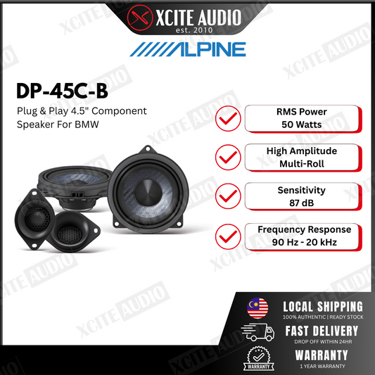 Alpine DP-45C-B 4.5 INCH Component 2-Way Speaker | Compatible For BMW | 100% Original