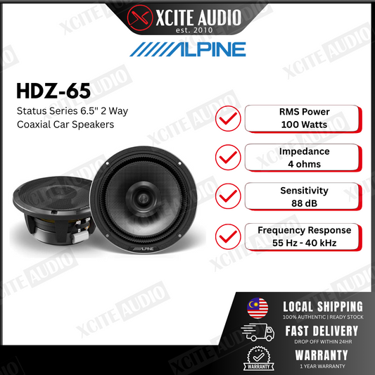Alpine HDZ-65 Status Series 6.5" 2-Way Coaxial Car Speakers