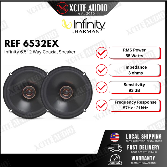 Infinity REF-6532EX 6.5" 2-Way 165W Peak Coaxial Car Speakers