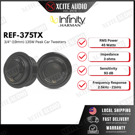 Infinity REF-375TX 3/4" (19mm) 135w Peak Car Tweeters