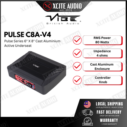 VIBE PULSEC8A-V4 | Cast Aluminum Active Underseat Subwoofer