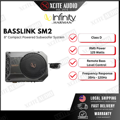 Infinity Basslink SM2 Self-Powered, 8" (200mm) Class D Underseat Subwoofer