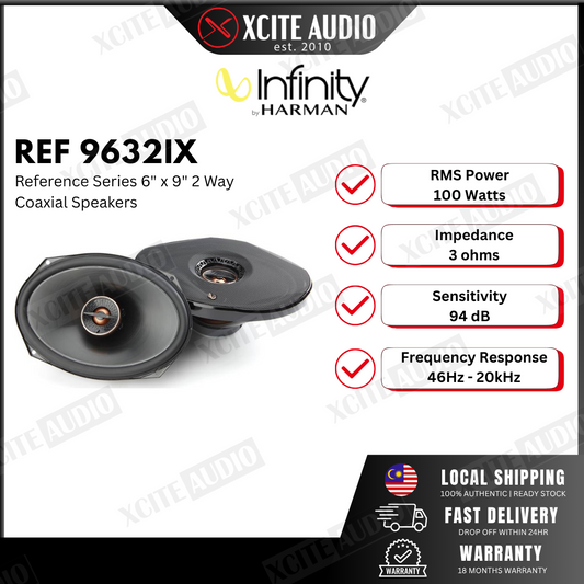 Infinity REF-9632ix 6"x9" (152mm x 230mm) 300W Peak 2-Way Car Coaxial Speakers
