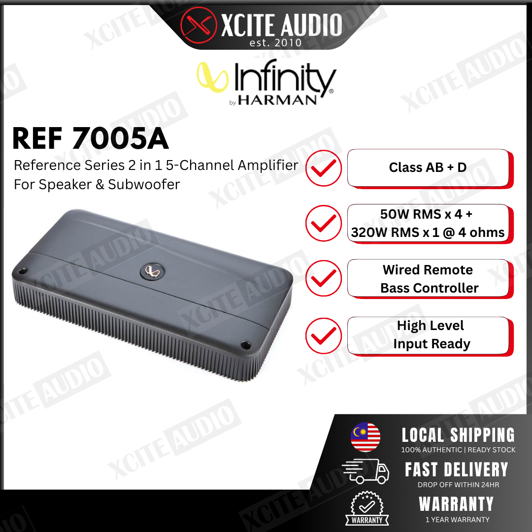 INFINITY REFERENCE 7005A - 2 IN 1 Class AB/D Speakers & Subwoofer 5 Channel Amplifier