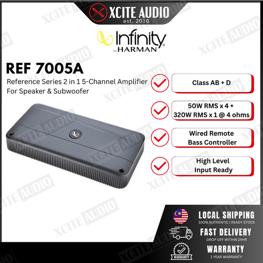 INFINITY REFERENCE 7005A - 2 IN 1 Class AB/D Speakers & Subwoofer 5 Channel Amplifier