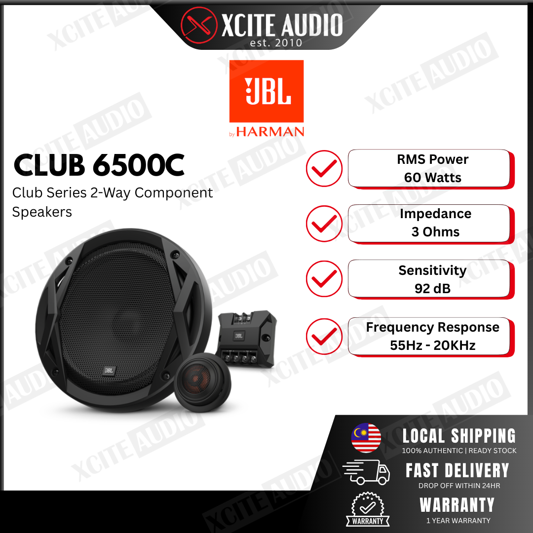 JBL CLUB 6500C 6.5" 60 Watts Club Series 2-Way Component Car Speakers