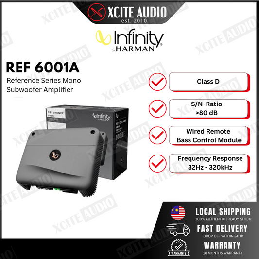 Infinity Reference 6001A Reference Series Mono Subwoofer Amplifier 600 Watts RMS x 1 at 2 ohms