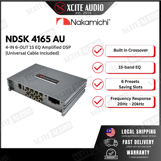 Nakamichi NDSK4165AU 4-IN 6-OUT 15 EQ Amplified DSP [Universal Cable Included]