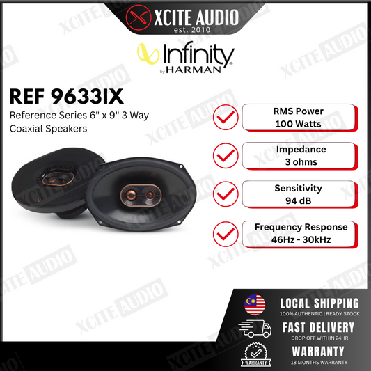 Infinity REF-9633IX 6" x 9" (152mm x 230mm) 600W Peak 3-Way Coaxial Car Speakers