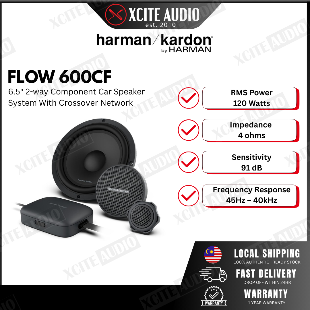 harman/kardon FLOW 600CF | 6.5" 120W RMS 2-way Component Car Speaker System With Crossover Network
