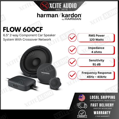 harman/kardon FLOW 600CF | 6.5" 120W RMS 2-way Component Car Speaker System With Crossover Network