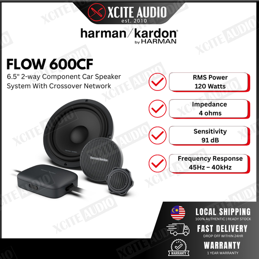 harman/kardon FLOW 600CF | 6.5" 120W RMS 2-way Component Car Speaker System With Crossover Network