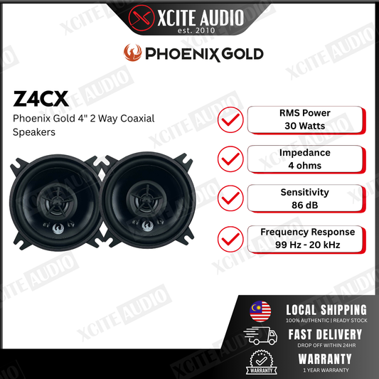 Phoenix Gold Z4CX - 4"inch 2-Way Coaxial Speakers