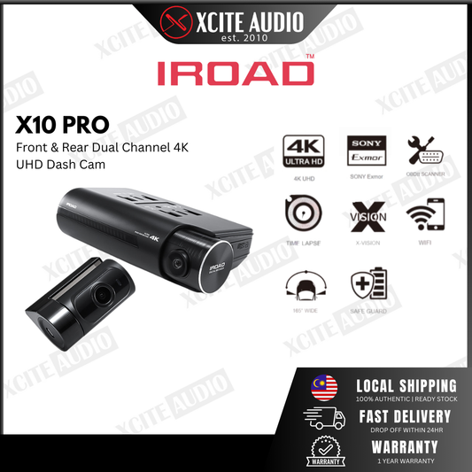 IROAD X10 PRO UHD 4K Dual Channel Front & Rear DashCam Night Vision I Sony STARVIS 2