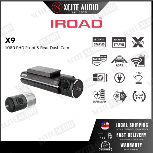 Iroad X9 32GB Front & Rear View 30FPS Full HD SONY Starvis Car Camera (Made in Korea)