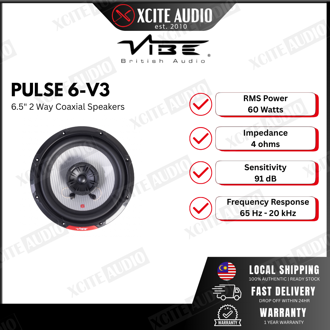 VIBE PULSE 6-V3 | Pulse Series 6.5" 2-Way Car Coaxial Speakers