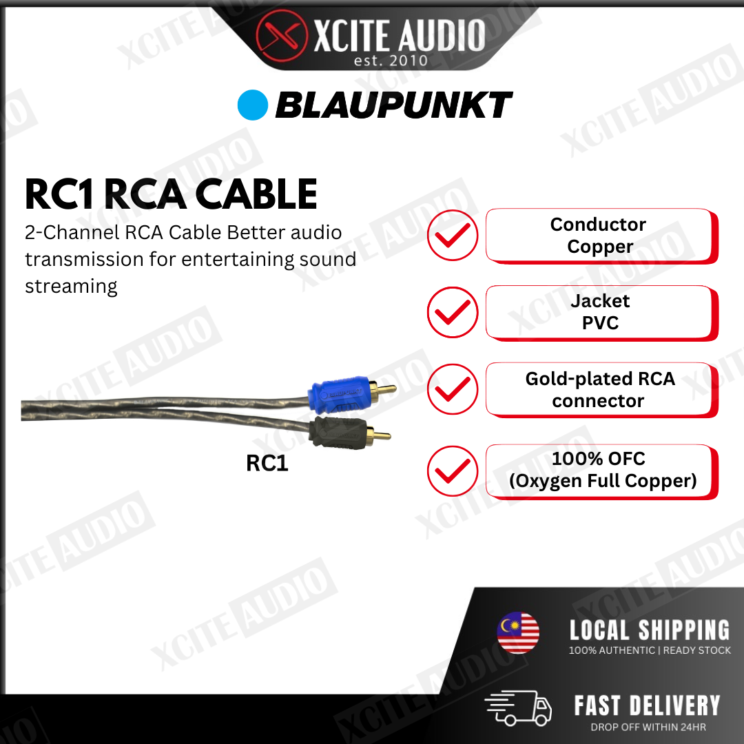 Blaupunkt 2-Channel RCA Cable RC1 Better audio transmission for entertaining sound streaming