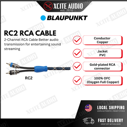 Blaupunkt 2-Channel RCA Cable RC2 Better audio transmission for entertaining sound streaming