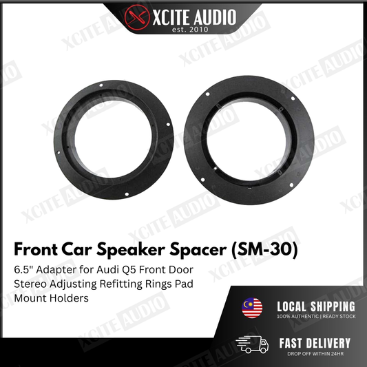 Car Front Speaker Mat 6.5" Adapter for Audi Q5 Front Door Stereo Adjusting Refitting Rings Pad Mount Holders