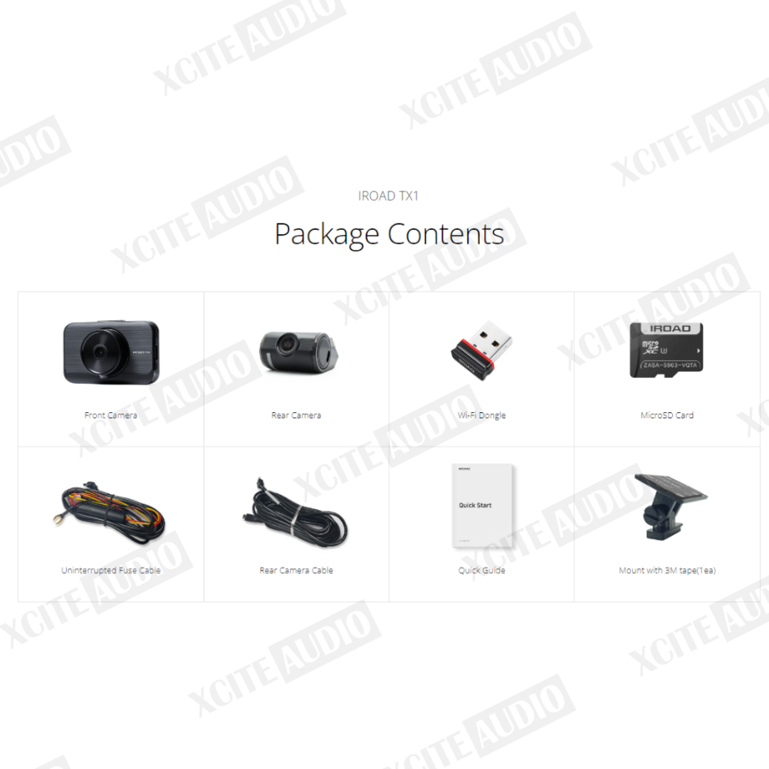IROAD TX1 32GB Car Dashcam 1080p 2-channel 140 wide angle ADAS | Car Recorder | Dual Vision | 1 Year Warranty