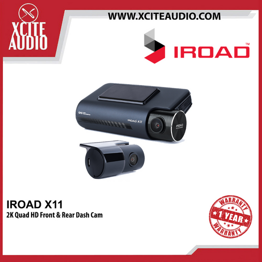 IROAD X11 QHD Dual Channel Front & Rear DashCam Night Vision ADAS App Control Car Camera Driving Recorder