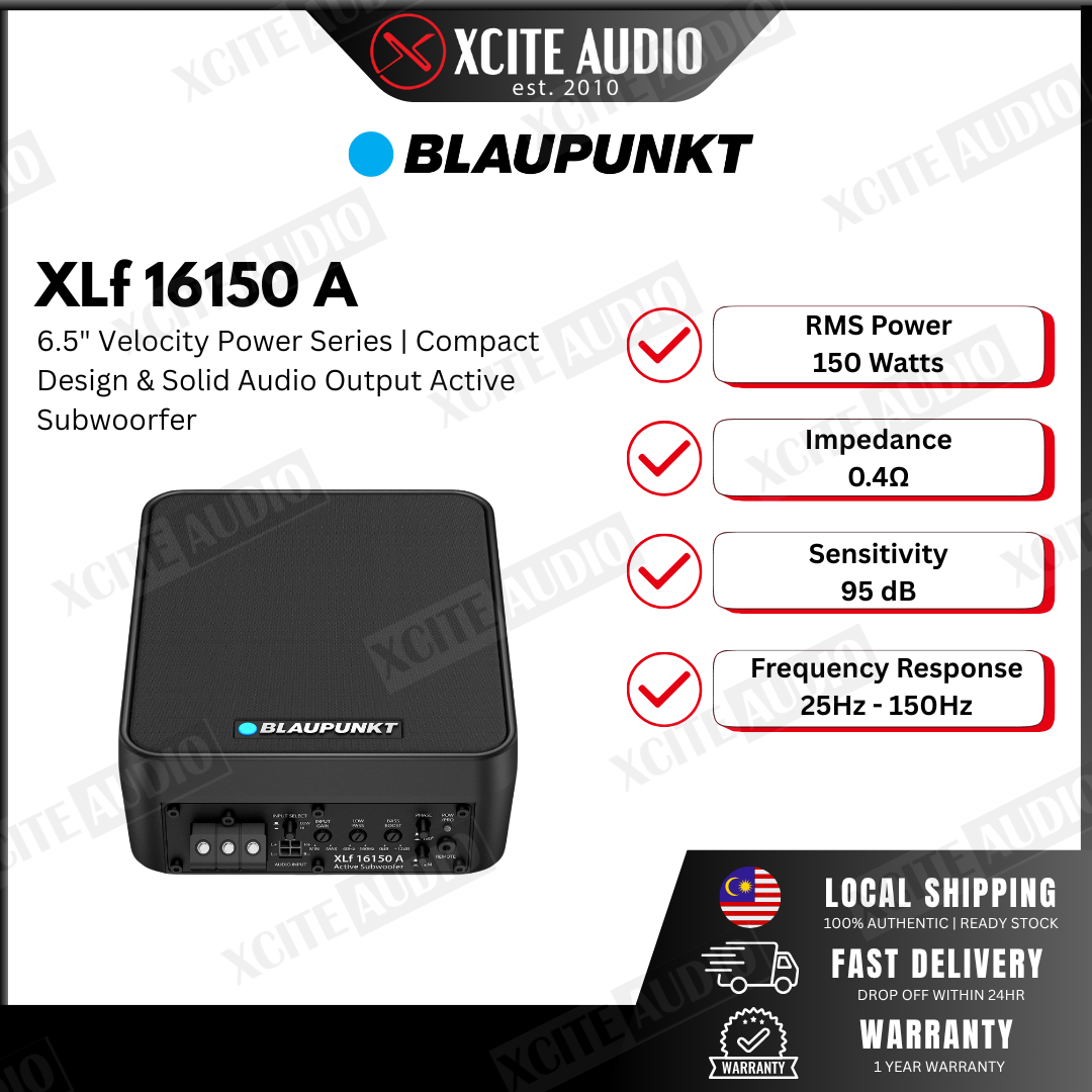 Blaupunkt XLf 16150 A Velocity Power Series 6.5" Active Subwoofer | Compact Design & Solid Audio Output
