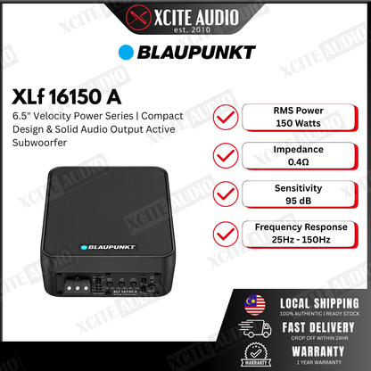 Blaupunkt XLf 16150 A Velocity Power Series 6.5" Active Subwoofer | Compact Design & Solid Audio Output