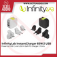 InfinityLab InstantCharger 65W 2 USB Powerful USB-C/ USB-A GaN PD Charger
