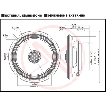 Alpine S2-S65 Next-Generation S-Series 6.5" inch 2-way coaxial car speakers