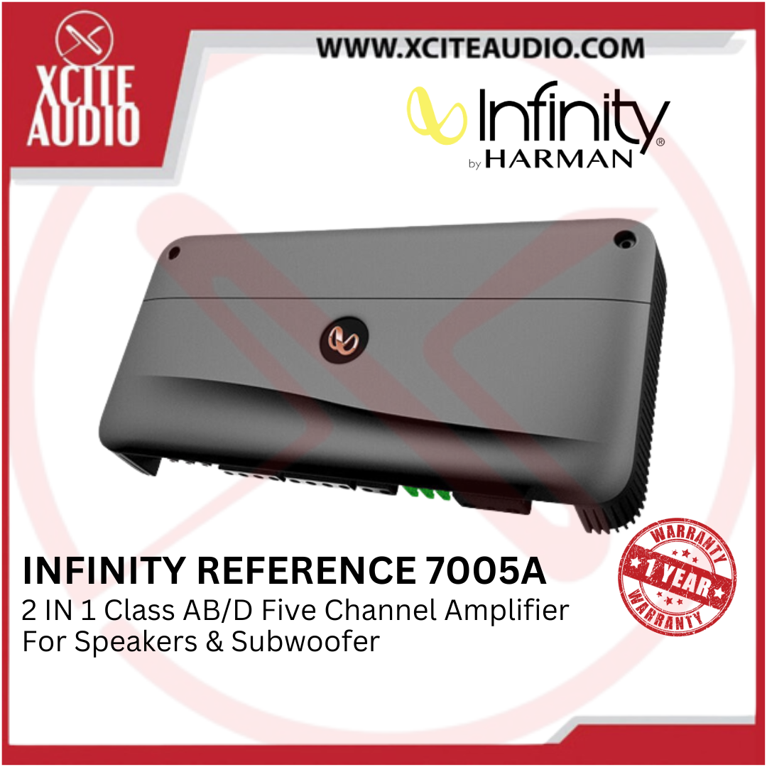 INFINITY REFERENCE 7005A - 2 IN 1 Class AB/D Speakers & Subwoofer 5 Channel Amplifier