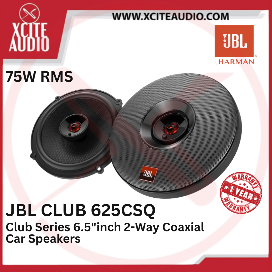 JBL Club Series 625SQ - Sound Quality (SQ) Category 6.5"inch 2-Way Coaxial Car Speakers