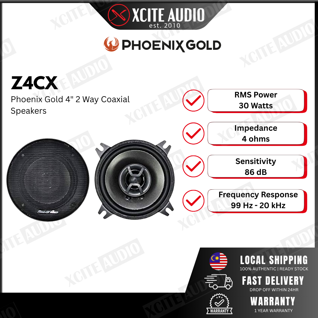 Phoenix Gold Z4CX - 4"inch 2-Way Coaxial Speakers
