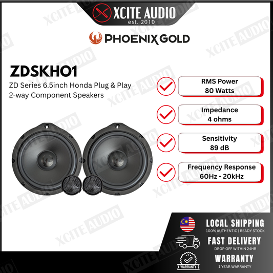 Phoenix Gold ZDSKHO1 - ZD Series 6.5inch Plug & Play Honda 2-Way Component Car Speaker System
