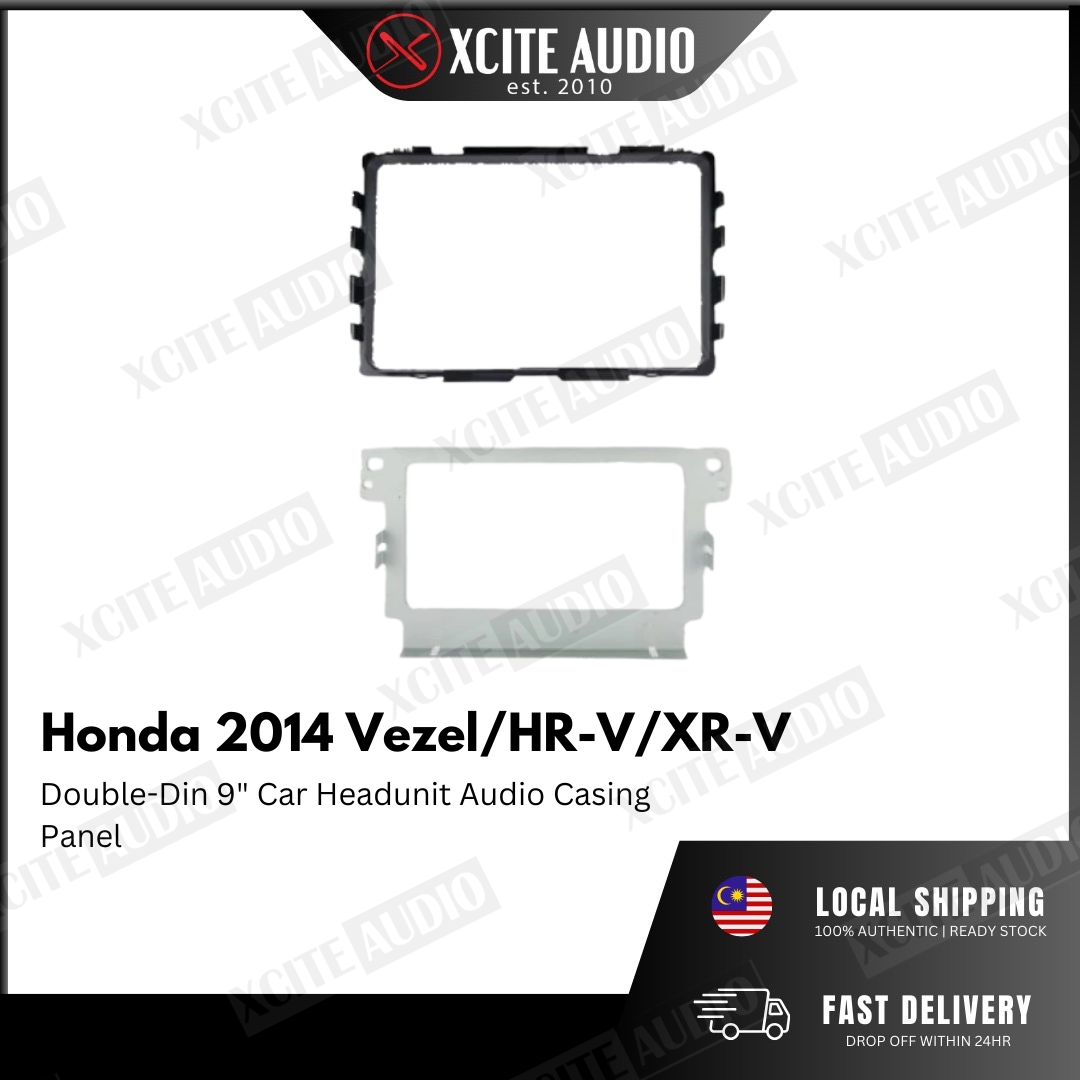 Honda 2014 Vezel/HR-V/XR-V Double-Din 9 inch Car Headunit/Player/Stereo Audio Casing Panel - UV Black