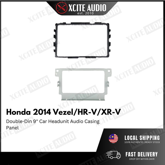 Honda 2014 Vezel/HR-V/XR-V Double-Din 9 inch Car Headunit/Player/Stereo Audio Casing Panel - UV Black